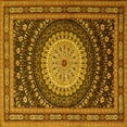 thumbnail image 1 of Ahgly Company Machine Washable Indoor Square Persian Yellow Traditional Area Rugs, 5' Square, 1 of 4