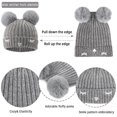 thumbnail image 6 of FZ FANTASTIC ZONE Kids Winter Warm Knit Beanie Hats Neck Warmer Scarf Touchscreen Gloves Set with Pompom Fleece Lined for Boys Girls,Grey, 6 of 6