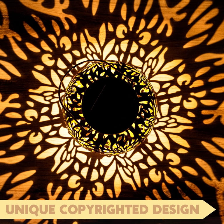 Joyfy Solar Hanging Lanterns, 2 Pack Bronze Moroccan photo 3