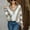 Khaki, variant on AOOCHASLIY Clearance Sweaters Women Winter Casual Striped Color Blocking V Neck Long Sleeve Pullover Knitted Sweater Top Blouse