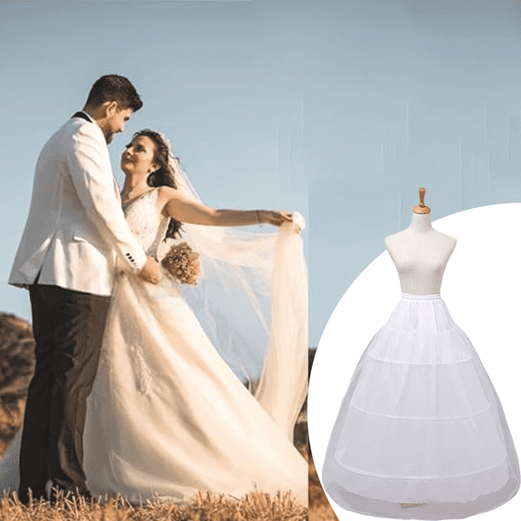 wedding dress petticoat 1Pcs White Gauze Layered Design Support Wedding Dress for Women Brides, Floor Length Underskirt Hoop A Line Skirts Hoopless Wedding