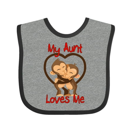 

Inktastic My Aunt Loves Me Monkey Gift Baby Boy or Baby Girl Bib