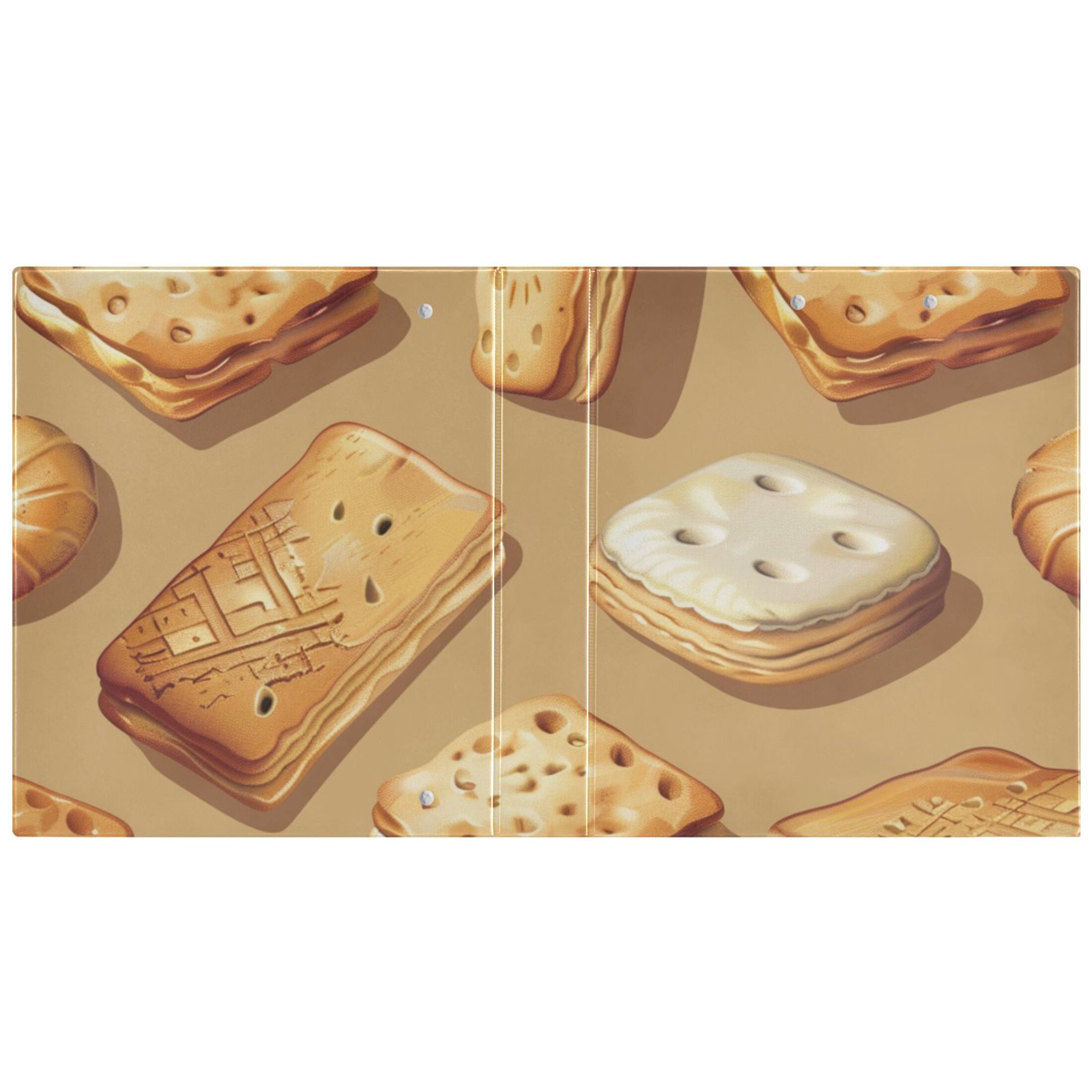 Biscuits 3 Ring Binders 1.5 inch Hardcover File Folders with Interior Pockets A4 Size Organizer for School Office Hospital