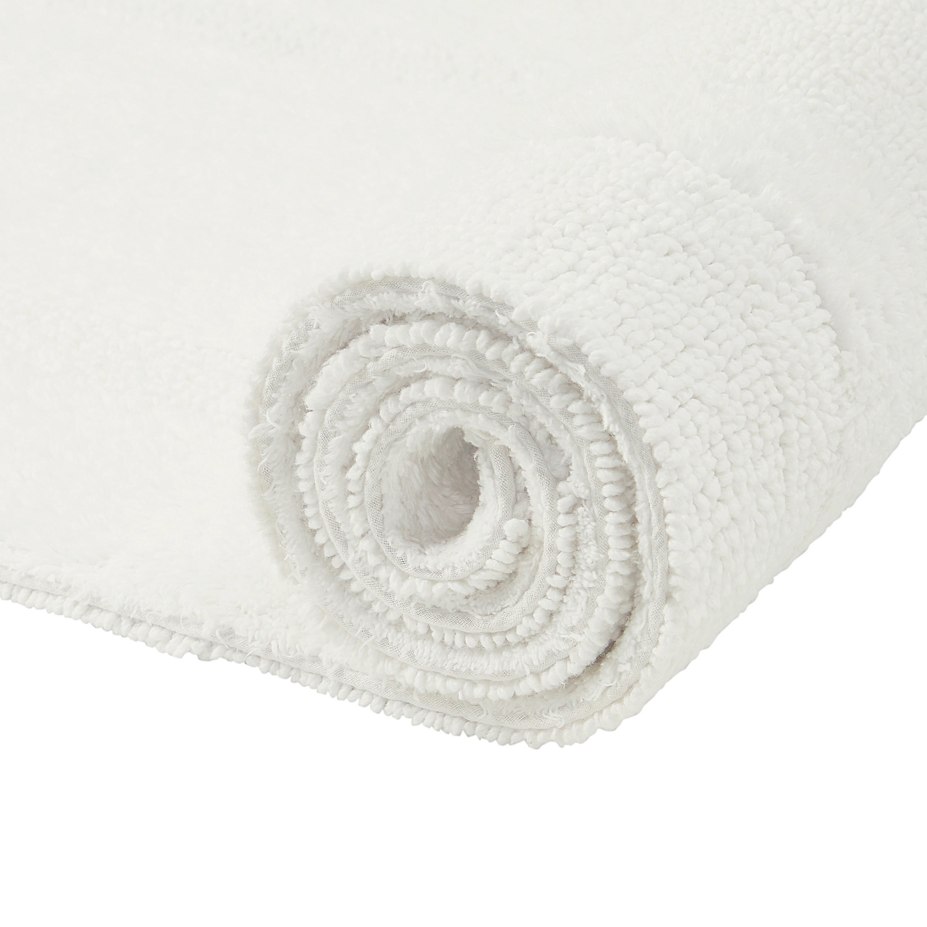 Better Trends Bath Rugs U-Shaped Contour Toilet Rugs Sets 2 Piece 100% Cotton Bathroom Mat Soft Absorbent Reversible Washable for Decor Tub Shower Bathroom Floor, 20"x20"|24"x40" Ivory Lux Collection
