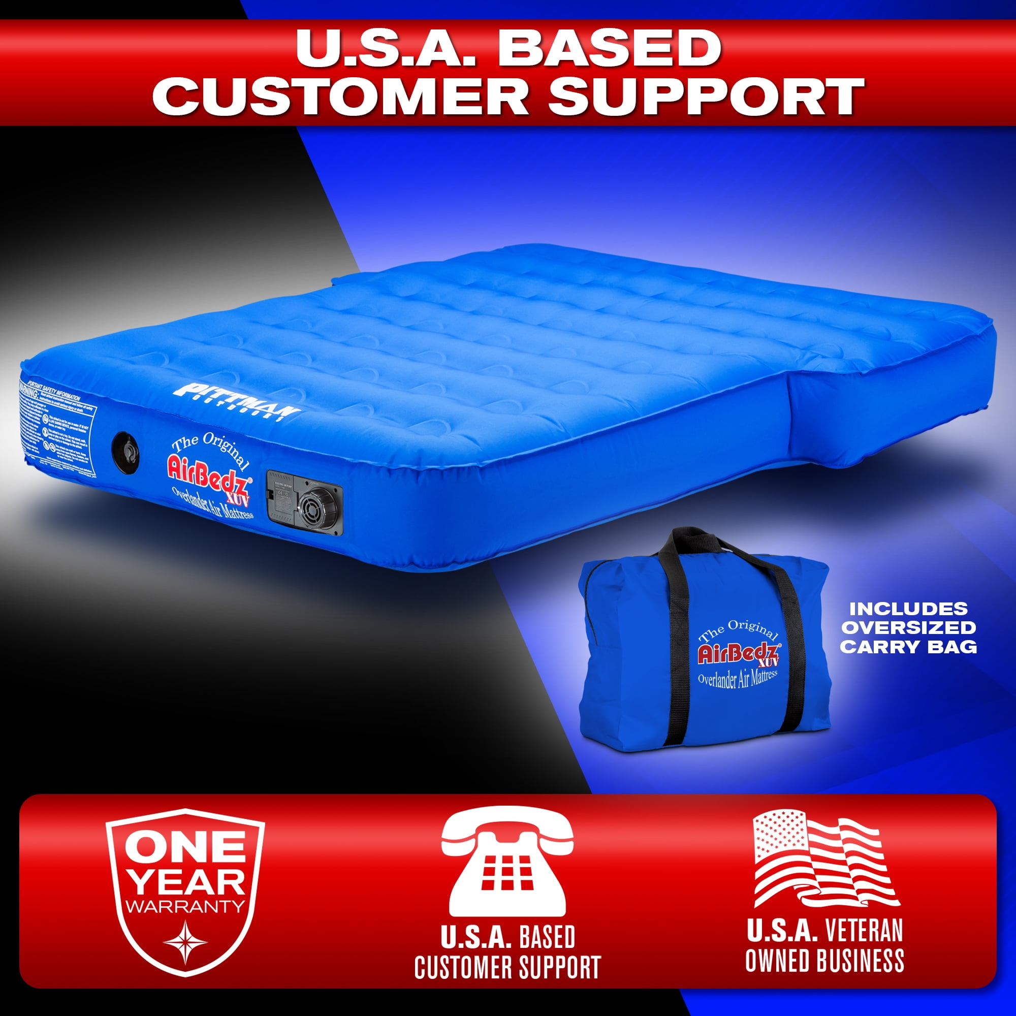 AirBedz PPI-BLU XUV by Pittman Outdoors Air Bed Mattress for Jeep, SUV & Crossovers with Rear Seats Down