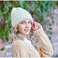 thumbnail image 5 of Womens Knit Cuffed Beanie Hat Stretch Ribbed Acrylic Winter Ski Cap, 5 of 6