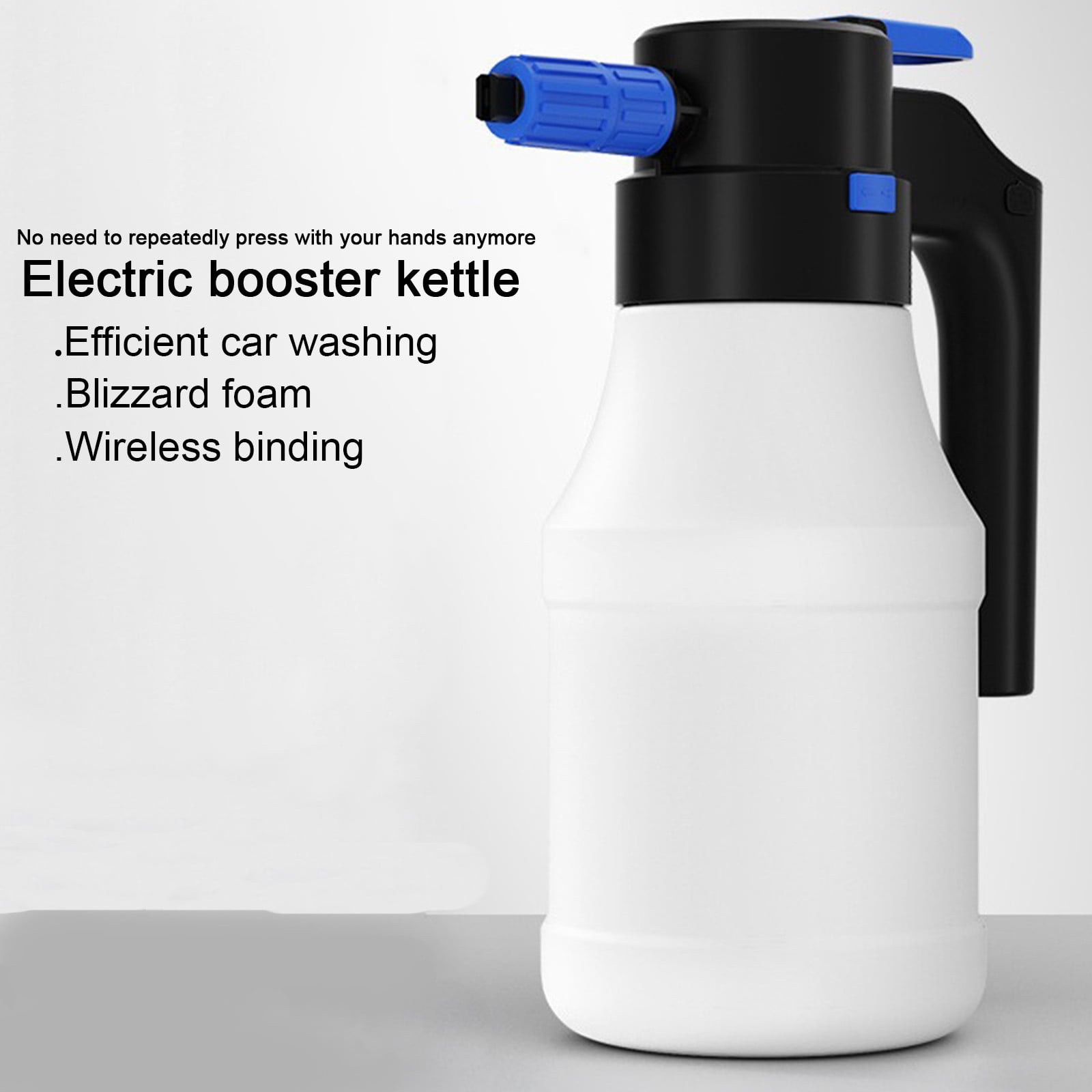 High Pressure Car Washing Foam Spray Pot, 1.5L Portable Garden Watering Bottle, Electric Pressurized Foam Cannon for Vehicle Cleaning, Home & Outdoor Use