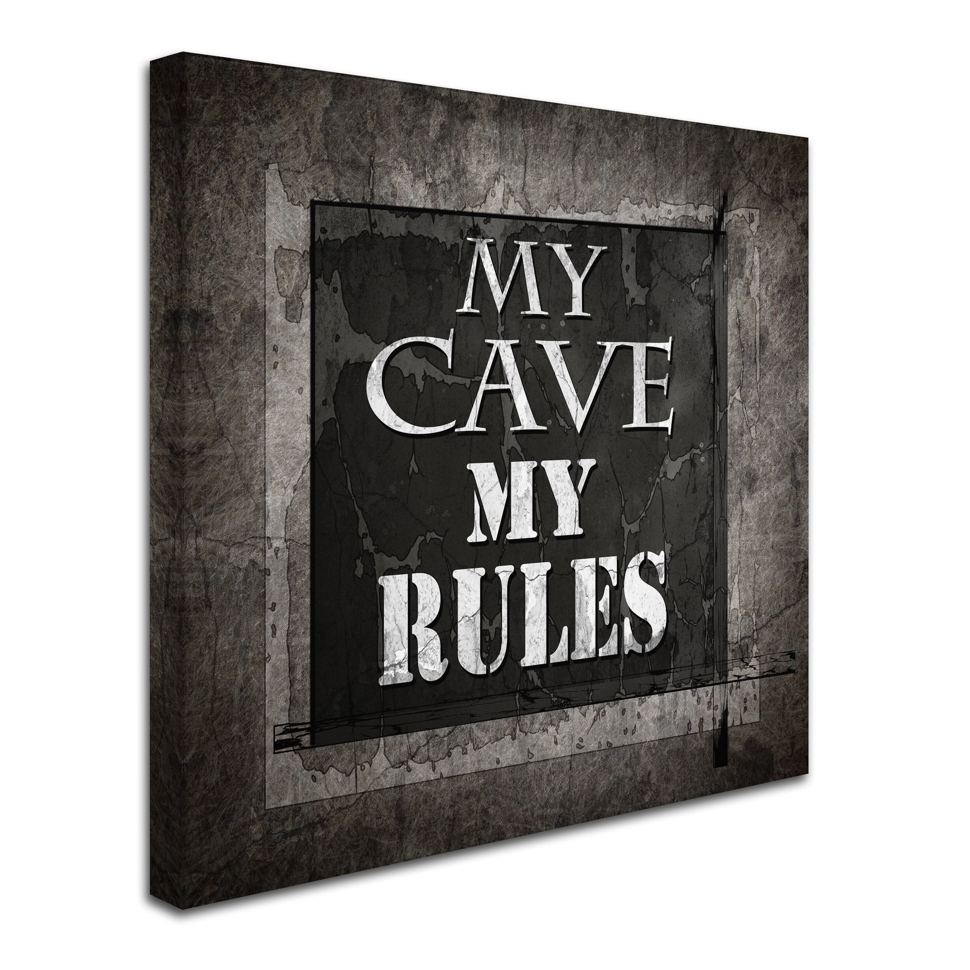 Trademark Fine Art 'Welcome To Man Cave My Rules' Canvas Art by LightBoxJournal