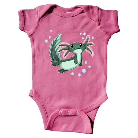 

Inktastic Cute Axolotl swimming with bubbles Gift Baby Boy or Baby Girl Bodysuit