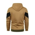 thumbnail image 3 of Men's Zip Up Hoodie Fitness Fashion Striped Color Long Sleeve Casual Hooded Sweater Jacket Sweatshirts Outerwear (XL, Khaki), 3 of 8