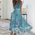 thumbnail image 2 of RKSTN Robes d'Invitée de Mariage pour Femmes Mode Décontractée Amples Grande Taille Évasées Robes d'Été Décontractées Bohèmes à Imprimé Floral Sans Manches à Col en V Poitrine Enveloppée Robes de Cocktail, 2 of 5
