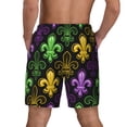 thumbnail image 2 of Lsque Mens Swim Trunks Mardi Gras1 Pattern - Bathing Suit Compression Liner - Beach Swim Shorts Swimwear - (S-3XL) - Stretch Quick Dry -XX-Large, 2 of 9