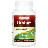 Best Naturals Lithium Orotate, Non-GMO, Gluten Free, 5 mg, 180 Tablets