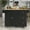 Black, variant on EUROCO Rolling Mobile Kitchen Island with Solid Wood Top and Locking Wheels, Storage Cabinet and Drop Leaf Breakfast Bar, Towel Rack & Drawers, Black