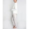 thumbnail image 2 of Hanes Women's Comfort Sleep Legacy Rib Knitted Top And Jogger Bottom Pajama Set, Cream/Leopard, 2X, 2 of 4