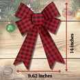 thumbnail image 3 of NS Large Christmas Bow Red and Black Buffalo Check Wreath Bows Holiday Thanks Giving Decorative Ornaments Perfect for Tree Filler Garland Home Door Window Decor Decorations 14.5" Set of 2, 3 of 7