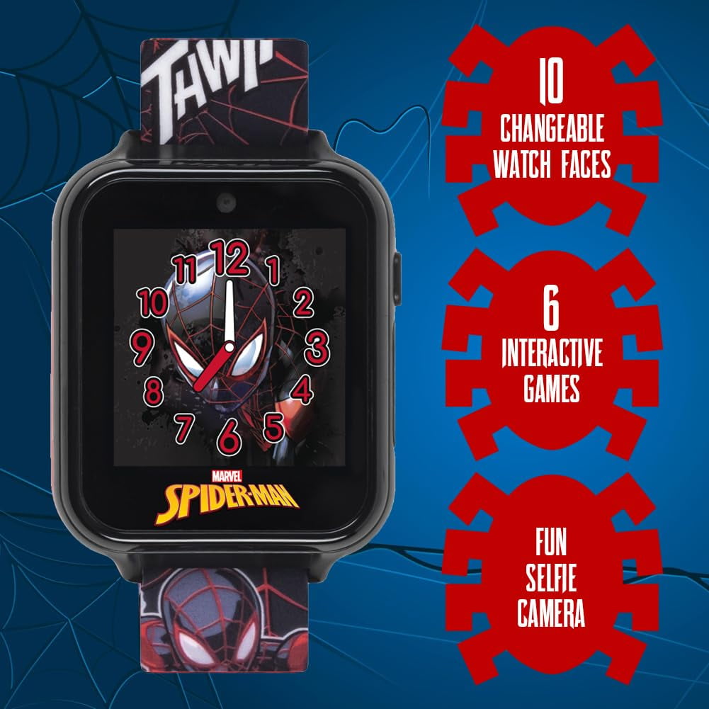 Marvel Spider-Man "Spider-Verse" Unisex Child iTime Interactive Smart Watch with Silicone Strap (SPD4664WMC)