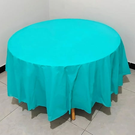 

DALLtif Clearance Table Cloth 12 Pack Premium Plastic Disposable 84 Inch Round Tablecloth Round Table Covers