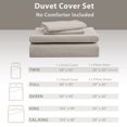 thumbnail image 2 of PURE ERA Duvet Cover Set,Jersey Knit Cotton 100% T-Shirt Cotton,Ultra Soft 3pc Bedding Set,Full Size, Cream Beige Gray, 2 of 7
