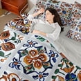 thumbnail image 3 of Erosebridal Vintage Floral Pattern 7pcs Bedding Comforter Set,Retro Boho Aesthetic Art Queen Bedding Sets For Men Women,Reversible, 3 of 7