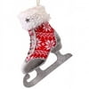 Knit Faux Fur Skate Ornament Christmas Decor 10 inches