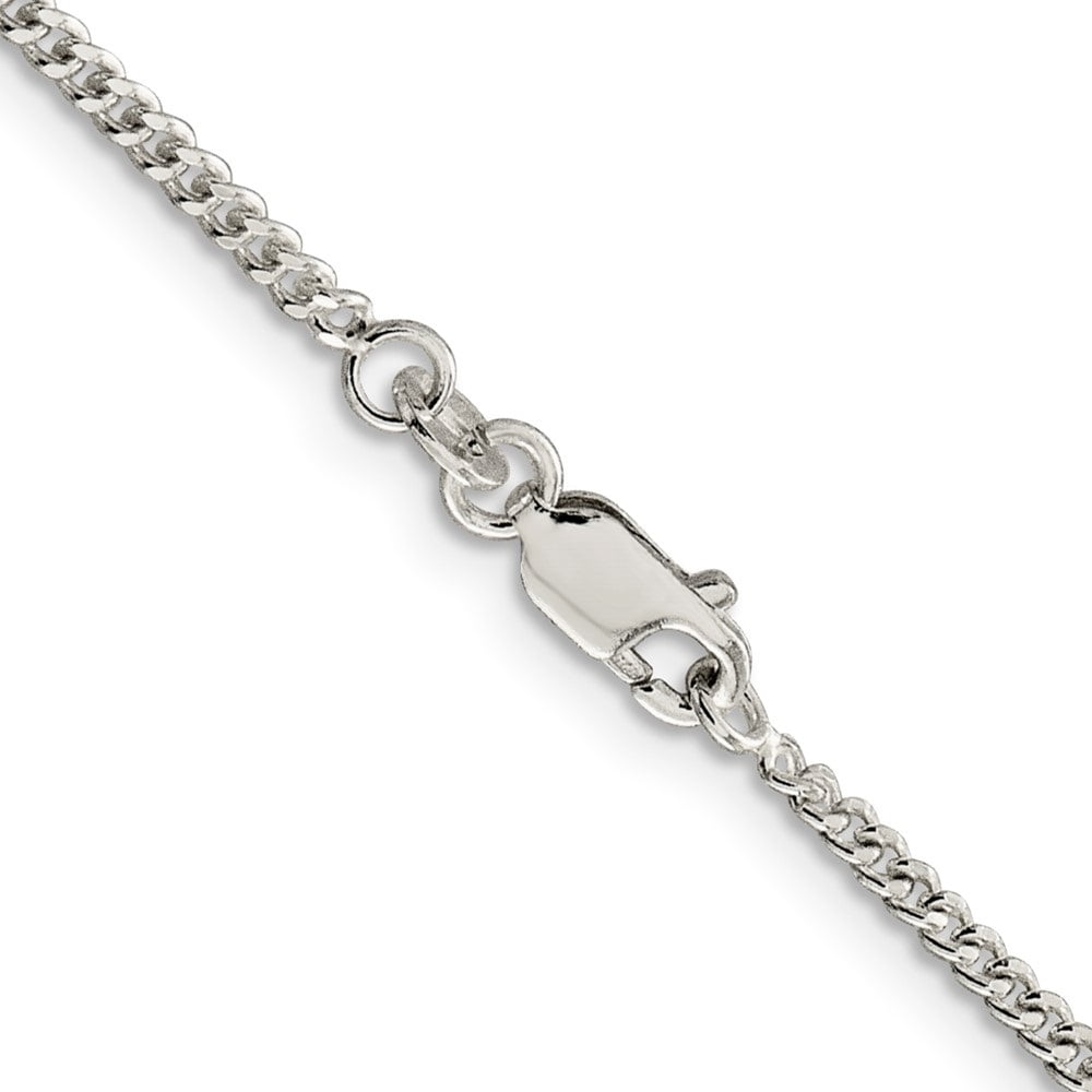 Auriga Fine Jewelry 925 Sterling Silver 2mm Curb Chain Anklet 9inch for Women