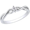 Miabella Round Diamond-Accent 10kt White Gold Promise Ring