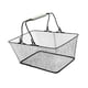 thumbnail image 1 of Cesta de compras Canasta de comestibles Metal multifuncional Conveniente portátil con manijas para tiendas minoristas de supermercados en casa Negro, 1 of 8