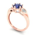 thumbnail image 2 of Clara Pucci 14K Rose Gold 1.72ct Tanzanite Three-Stone Ring for Women, 2 of 8
