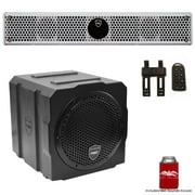 Wet Sounds Package - White Stealth 6 Ultra HD Sound Bar w/ Remote and AS-8 8" 350 Watt Powered Stealth Subwoofer
