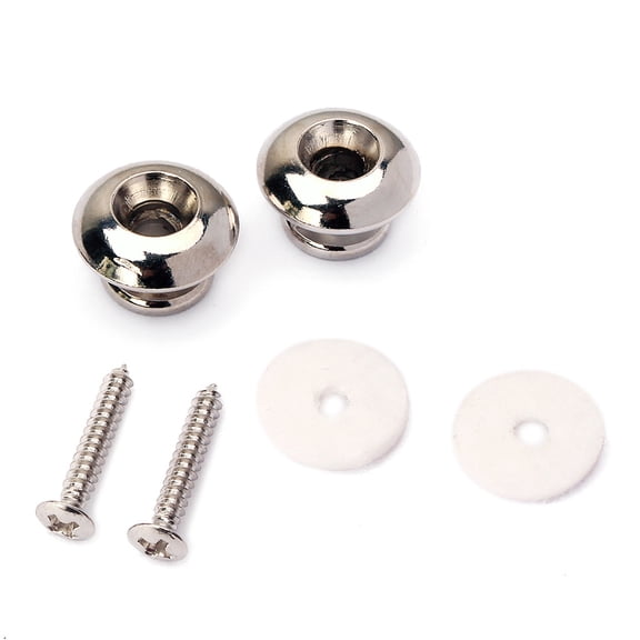 2 Pcs Non-slip Guitar Strap Lock Buttons Metal Mushroom Head For Electric Acoustic Guitar Bass Guitar Parts Accessories (Chrome)