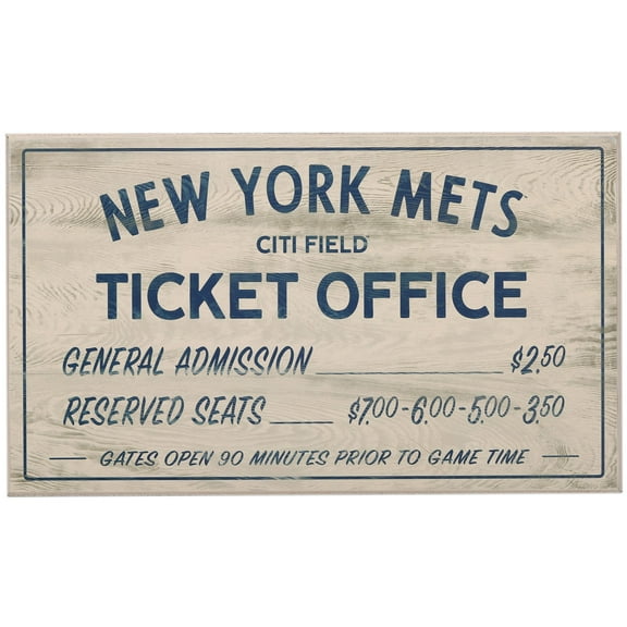 New York Mets 10" x 17" Ticket Office Wood Sign