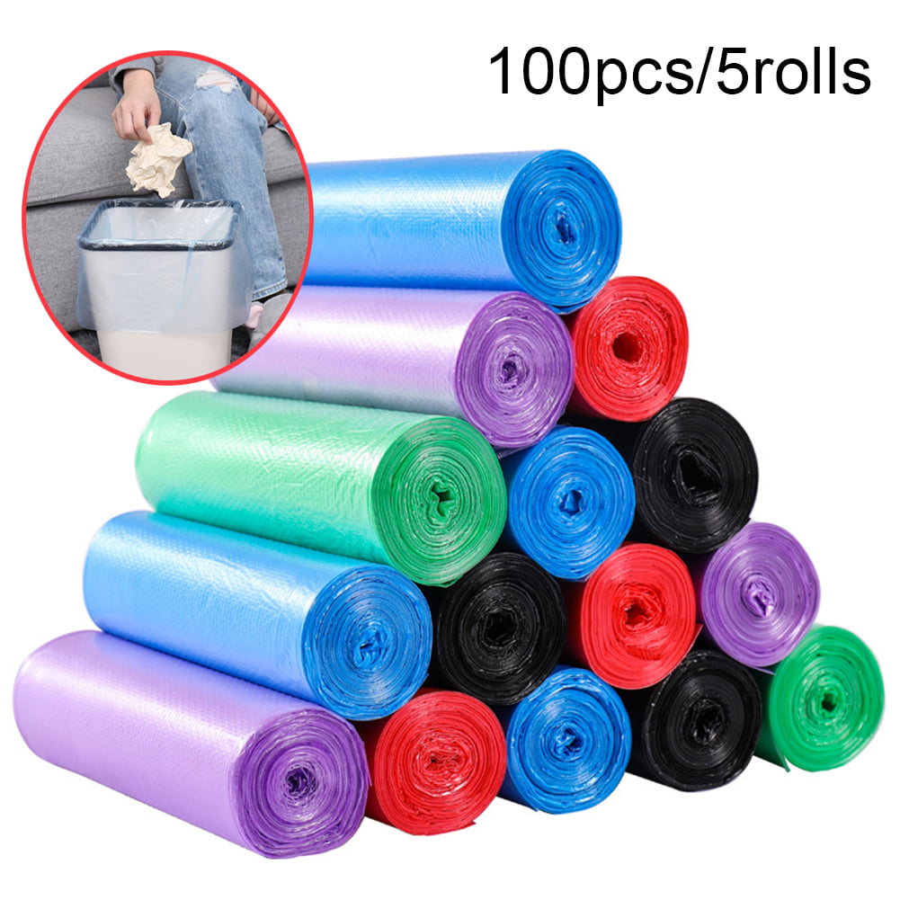 100Pcs Recycling Garbage Bag Plastic Trash Bag Bin Liners Disposable Home Supply