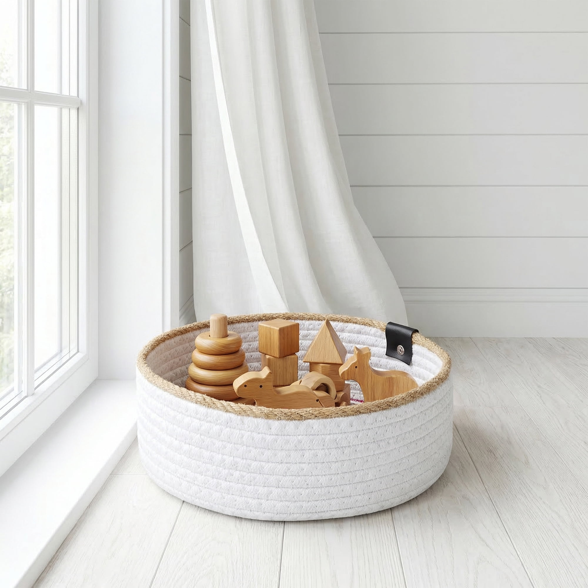 Unique Bargains 3pcs Woven Storage Basket for Key Tray Bowl Colorful 3pcs
