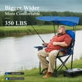 thumbnail image 3 of Sophia & William 2 Pack Oversized Folding Camping Chairs with Canopy Shade Portable Outdoor Beach Chairs with Storage Pocket and Cup Holder, Royal Blue, 3 of 9
