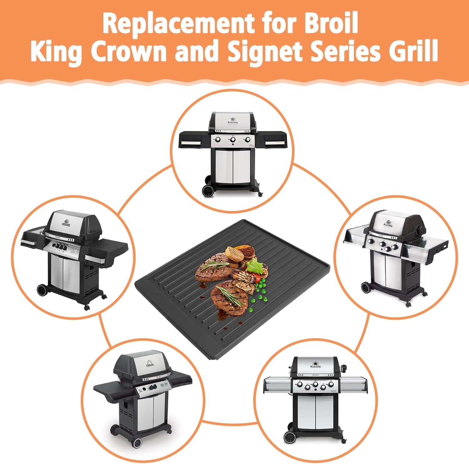 2-in-1 Reversible Cast Iron Griddle for Gas Stove, Grill, and Oven - 15x12.8 Inches