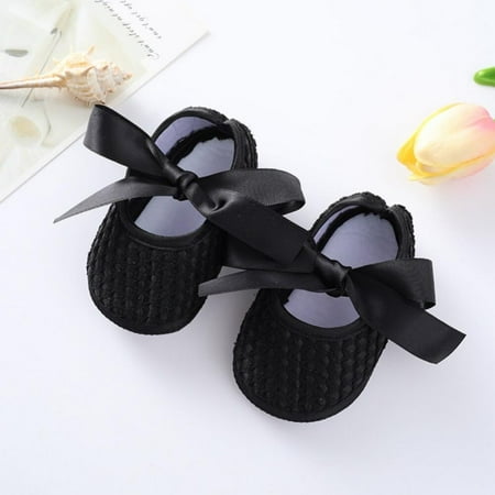 

Toddler Infant Shoes with Hair Band 0-12M Newborn Baby Non-Slip Soft Sole Cute Bowknot Shoes