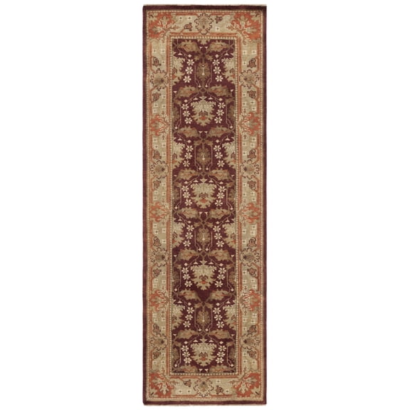Safavieh Oushak Wade Traditional Hand Knotted Green/Red Bordered Area Rug, 3' x 10'