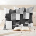 thumbnail image 3 of Outdoor Pillow Covers Abstract Black Grey Color Block Waterproof Pillow Cases 20x20 Set of 2, Modern White Checkered Plaid Throw Pillow Cover Pillowcase for Patio Balcony Couch Garden, 3 of 9