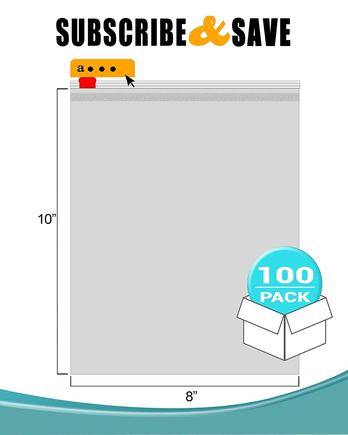 Pack of 100 Slider Zip Lock Bags 18 x 20. Clear Poly Bags 18x20