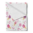 thumbnail image 2 of Ice Cream Soft Flannel Fleece Blanket, Sweets Pattern with Ice Cream Cones and Candy Stars Design Abstract Desserts Food, Cozy Plush for Indoor and Outdoor Use, 60" x 80", Multicolor, by Ambesonne, 2 of 5