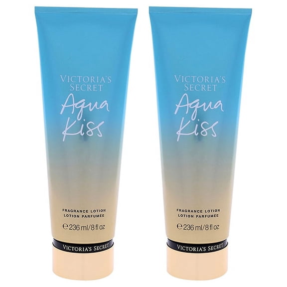 Victoria's Secret Aqua Kiss Fragrance Lotion - Pack of 2 Body Lotion 8 oz