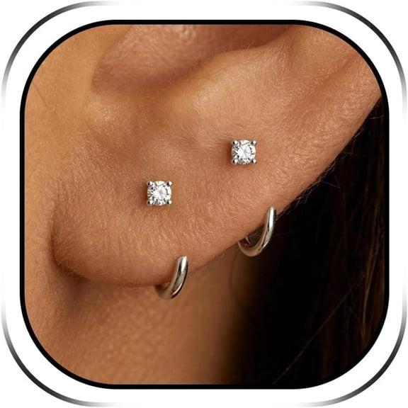 DESIGNICE Backless Earrings for Women Implant Grade Titanium Half Huggie Hoop Earrings Poke Free Cartilage Piercing Jewelry