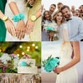 thumbnail image 6 of 25 PCS Turquoise Artificial Flowers Real Looking Faux Foam Fake Roses with Stems for Wedding Decoration Bridal Shower Centerpieces Arrangements Party Tables Decor, 6 of 6