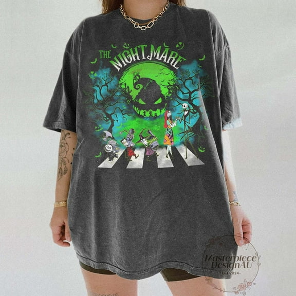 Nightmare Before Christmas Abbey Road Shirt, Jack Sally Halloween Tee, Spooky Disney Matching Shirt, Gothic Disney Trip Shirt