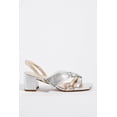 thumbnail image 3 of Cecelia New York COSETTE Slingback Heels Silver Gold Open Block Heel Retro Pumps (Silver Gold, 8), 3 of 5