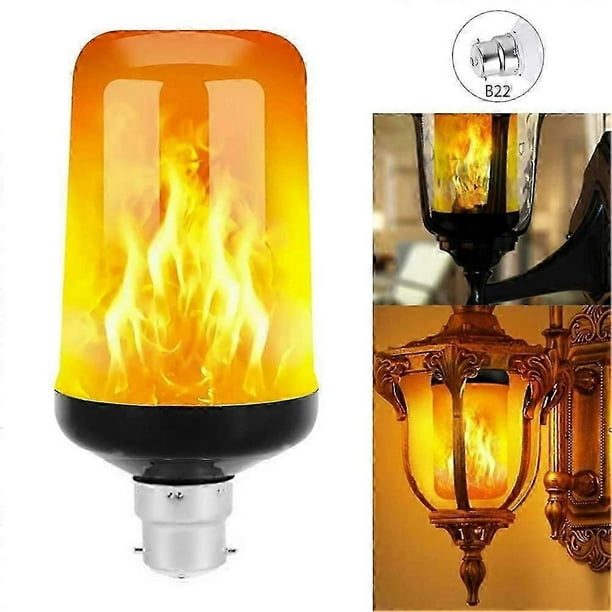 LED Flame Light Bulb E27 Bulb, 4 Lighting Modes Waterproof Outdoor Flame Effect Light with Gravity Sensor for Holiday Decorations
