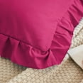 thumbnail image 3 of Grace Linen Ruffle Pillow Shams Standard King Size Set of 2, 20X36 - Microfiber Soft & Breathable & smooth - Ruffle Pillowcases 20X36 - Hot Pink, 3 of 7