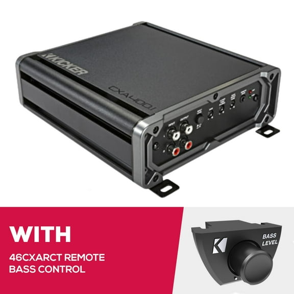 New Kicker 46CXA4001T Mono Subwoofer Amplifier and 46CXARCT Dash-Mount Wired Remote