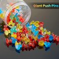 thumbnail image 5 of 100 piezas de chinchetas gigantes grandes de 1 pulgada, chinchetas estándar con punta de acero y cabeza de plástico para tablero de corcho (rojo, amarillo, azul, verde, Tr, 5 of 5